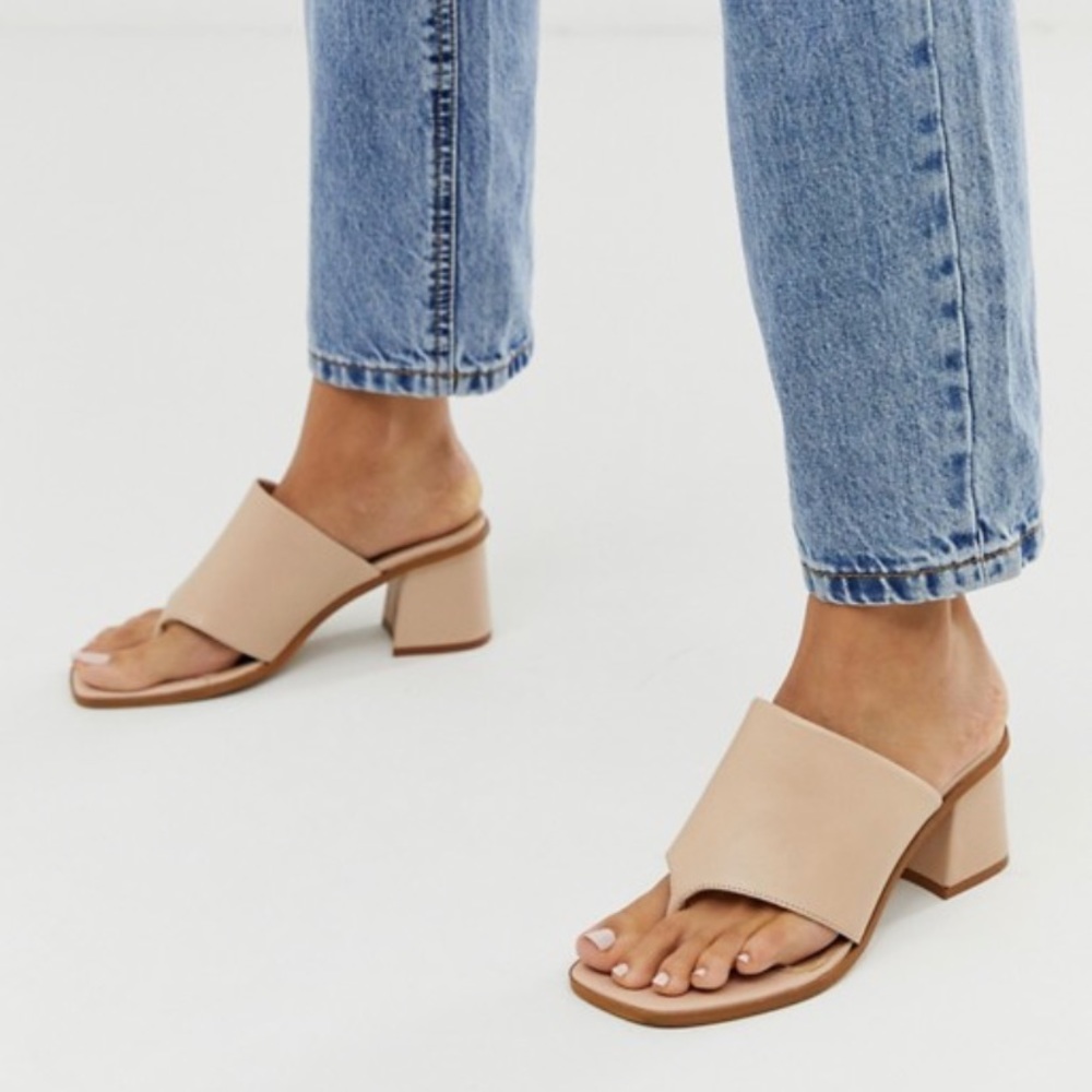 ASOS leather block heel sandals